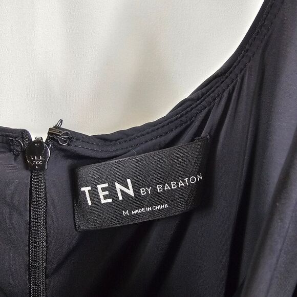 Aritzia Ten by Babaton V Neck Ruched Mini Dress in Black - Size M - Picture 2 of 9